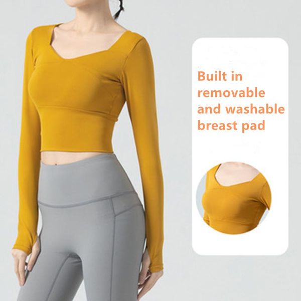 yoga outfit padded gym sport long sleeved shirts women slim fit anti-sweat workout fitness crop sleeve with thumb holes
yoga outfit padded gym sport long sleeved shirts women slim fit anti-sweat workout fitness crop sleeve with thumb holes