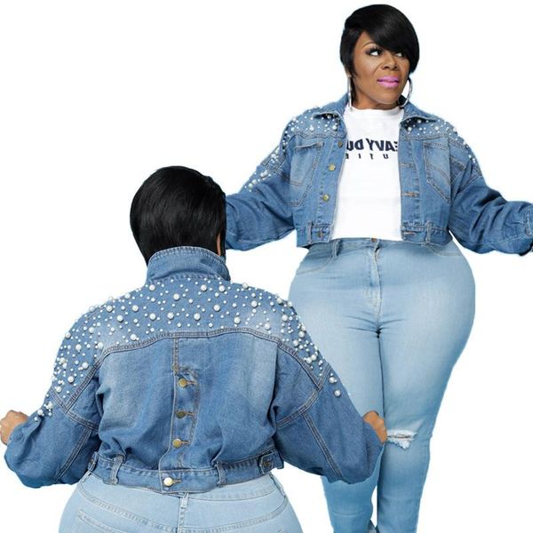 women's jackets shzq ins test women sparkling beading denim plus size xl-5xl turn-down collar single-breasted streetwear short coats, Black;brown
women's jackets shzq ins test women sparkling beading denim plus size xl-5xl turn-down collar single-breasted streetwear short coats, Black;brown