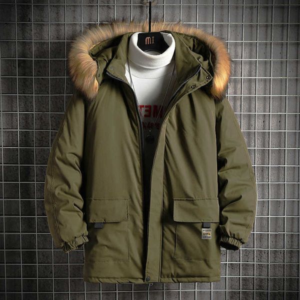 winter fur collar parka men's hooded jacket men thick thermal medium-length snow parka warm outerwear wool liner coat 210603, Black
winter fur collar parka men's hooded jacket men thick thermal medium-length snow parka warm outerwear wool liner coat 210603, Black