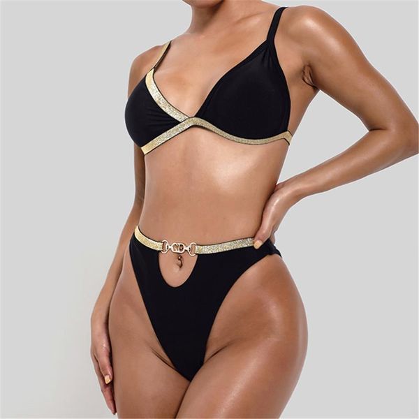women's swimwear black white high waist bikini 2021 swimsuit women push up halter set bather bathing suit beach wear female #33, White;black
women's swimwear black white high waist bikini 2021 swimsuit women push up halter set bather bathing suit beach wear female #33, White;black