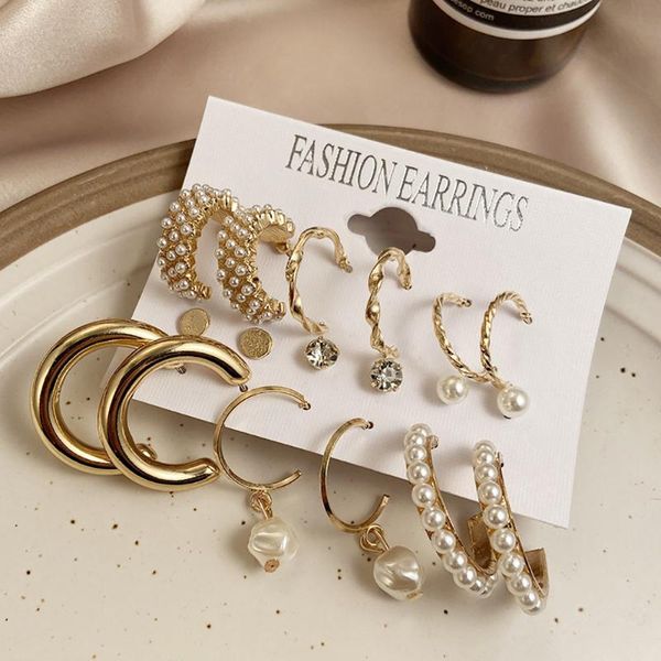 hoop & huggie 6 pairs/set famale's earrings set circle pearl for women bohemian fashion jewelry 2021 geometric kolczyki, Golden;silver
hoop & huggie 6 pairs/set famale's earrings set circle pearl for women bohemian fashion jewelry 2021 geometric kolczyki, Golden;silver