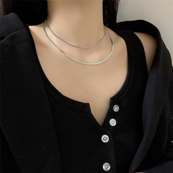 chains double layered necklace choker bar layering long for women italian snake box chain lobster claw simple jewelry, Silver
chains double layered necklace choker bar layering long for women italian snake box chain lobster claw simple jewelry, Silver