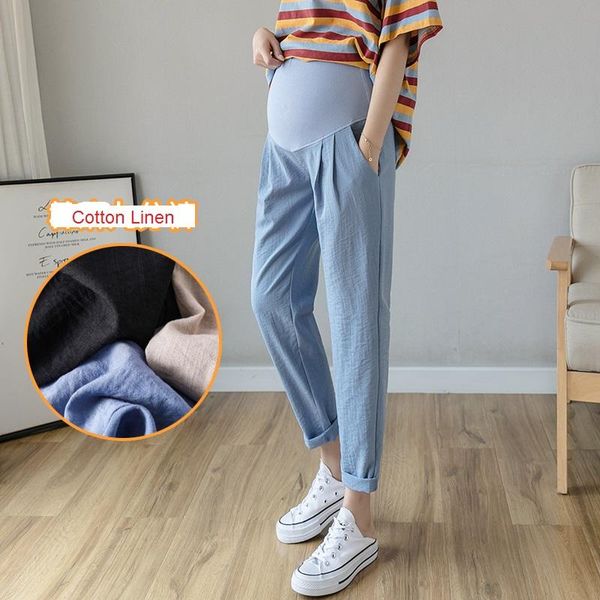 spring thin cotton linen maternity pants casual high waist belly pants clothes for pregnant women 9/10 length pregnancy trousers, White
spring thin cotton linen maternity pants casual high waist belly pants clothes for pregnant women 9/10 length pregnancy trousers, White
