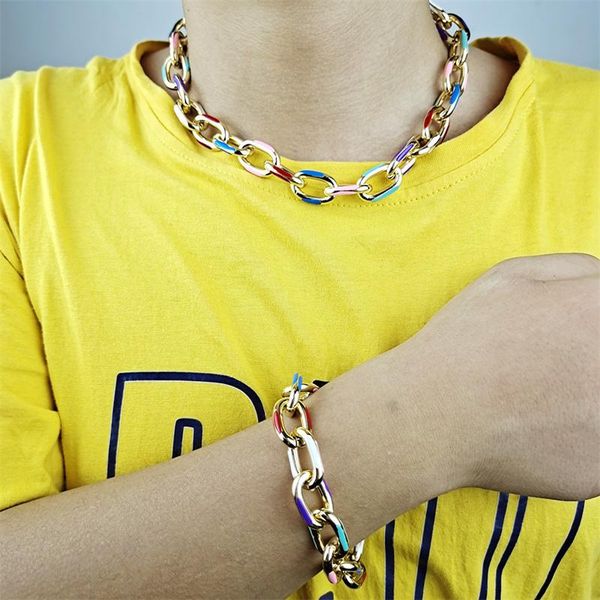 chains boho punk heavy metal chunky chain necklace bracelet for women gothic colorful thick choker couple jewelry exaggerated gif, Silver
chains boho punk heavy metal chunky chain necklace bracelet for women gothic colorful thick choker couple jewelry exaggerated gif, Silver