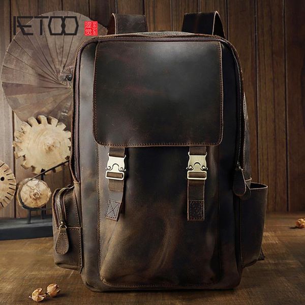 backpack aetoo vintage cowhide backpack, male crazy horse leather travel bag, casual large-capacity luggage bag
backpack aetoo vintage cowhide backpack, male crazy horse leather travel bag, casual large-capacity luggage bag
