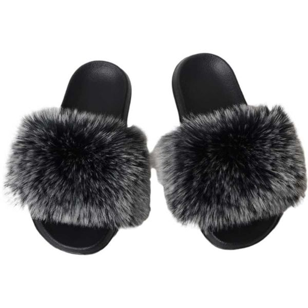 slippers qiming women's faux winter warm flip flops shoes lady's outdoor fluffy fur home, Black
slippers qiming women's faux winter warm flip flops shoes lady's outdoor fluffy fur home, Black