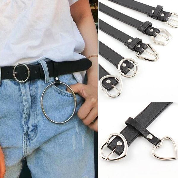 belts fashion harajuku women waist belt big ring decorated female silver metal pin buckle ladies pu leather strap for jeans, Black;brown
belts fashion harajuku women waist belt big ring decorated female silver metal pin buckle ladies pu leather strap for jeans, Black;brown