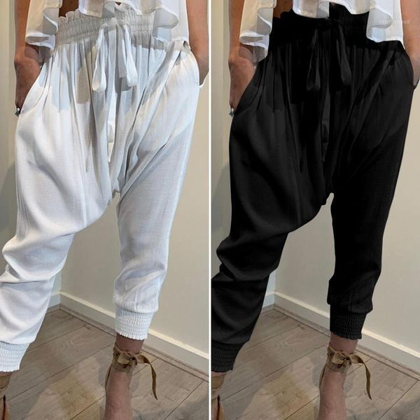 women's pants & capris fashion harem women drop crotch pantalon femme celmia vintage linen trousers casual loose pleated elastic waist, Black;white
women's pants & capris fashion harem women drop crotch pantalon femme celmia vintage linen trousers casual loose pleated elastic waist, Black;white