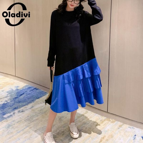 casual dresses oladivi oversized women long sleeve dress faux two pieces patchwork midi ladies fashion loose autumn vestidio 706, Black;gray
casual dresses oladivi oversized women long sleeve dress faux two pieces patchwork midi ladies fashion loose autumn vestidio 706, Black;gray