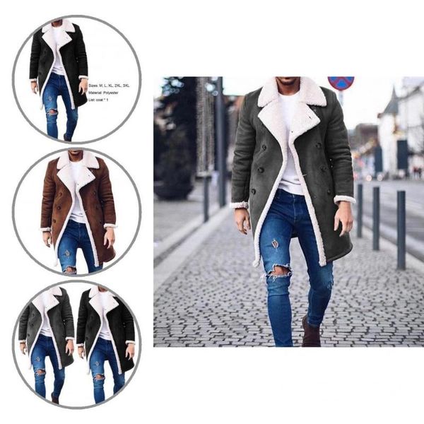 men's wool & blends great men jacket all match buttons winter thermal, Black 
men's wool & blends great men jacket all match buttons winter thermal, Black