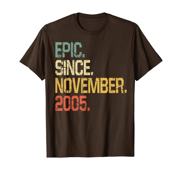 14 years old shirt gift- epic since november 2005 t-shirt, White;black
14 years old shirt gift- epic since november 2005 t-shirt, White;black