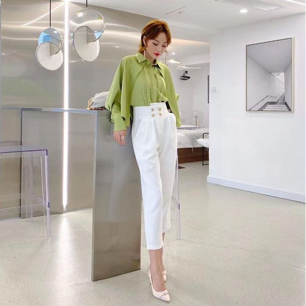 suit women's early autumn 2021 new style temperament cape shirt 7-piece diagonal smoke tube suit pants two piece set, White
suit women's early autumn 2021 new style temperament cape shirt 7-piece diagonal smoke tube suit pants two piece set, White