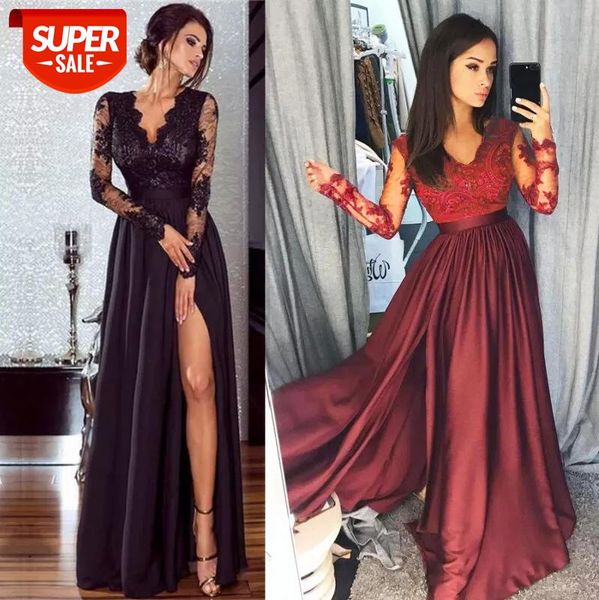 evening dresses lace long sleeves bridesmaid women v-neck wedding dresse elegant chiffon maxi formal dresses cocktail club #a57q, Black;gray
evening dresses lace long sleeves bridesmaid women v-neck wedding dresse elegant chiffon maxi formal dresses cocktail club #a57q, Black;gray