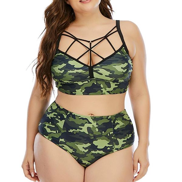 women's swimwear ladies comforted camouflage crossovers split plus size swimsuit women fashion bathing suit high-waist bikini set mujer, White;black
women's swimwear ladies comforted camouflage crossovers split plus size swimsuit women fashion bathing suit high-waist bikini set mujer, White;black