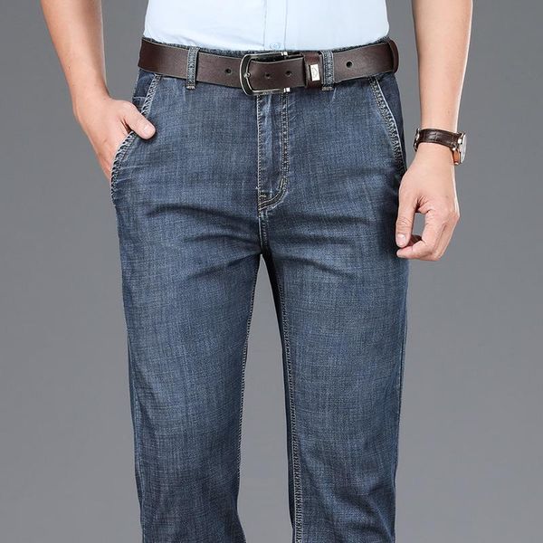 men's jeans man business loose elasticity 2021 high waist high-end spring and summer, Blue
men's jeans man business loose elasticity 2021 high waist high-end spring and summer, Blue