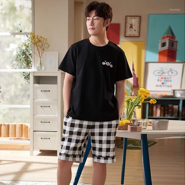 men's sleepwear spring summer men pajamas sets short sleeve cotton pluse size for fashion black + plaid shorts casual homewear, Black;brown
men's sleepwear spring summer men pajamas sets short sleeve cotton pluse size for fashion black + plaid shorts casual homewear, Black;brown