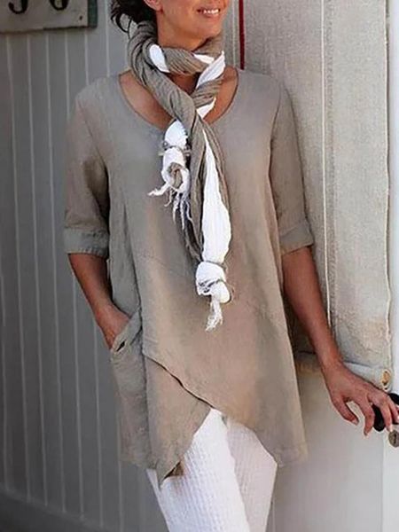 women's t-shirt 2021plus size six colors loose solid color low collar summer pure cotton round neck irregular short sleeve women, White
women's t-shirt 2021plus size six colors loose solid color low collar summer pure cotton round neck irregular short sleeve women, White