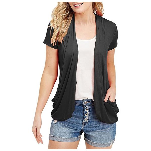 women's blouses & shirts cardigan womens and short sleeve summer lightweight front draped blusas mujer de moda 2021, White
women's blouses & shirts cardigan womens and short sleeve summer lightweight front draped blusas mujer de moda 2021, White