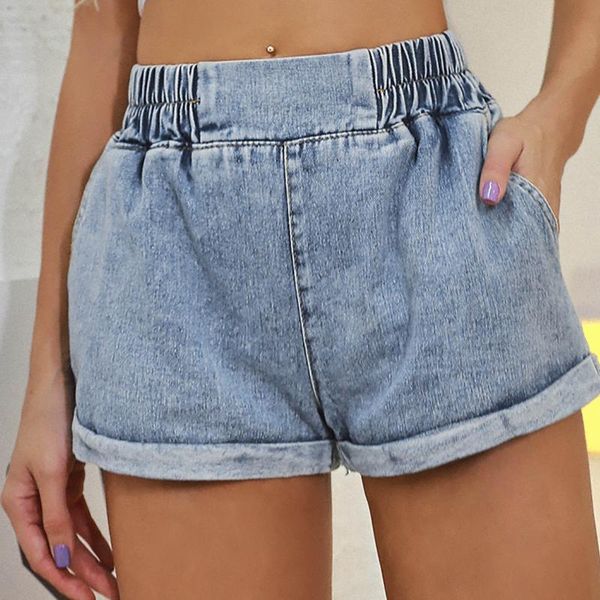 women's jeans fashion high-waisted elastic waist straight pocket short pants jean shorts women summer high button design, Blue
women's jeans fashion high-waisted elastic waist straight pocket short pants jean shorts women summer high button design, Blue