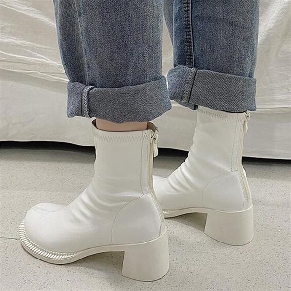 boots women ankle fashion pu leather booties high heels ladies round toe shoes back zipper short for female pumps white, Black
boots women ankle fashion pu leather booties high heels ladies round toe shoes back zipper short for female pumps white, Black