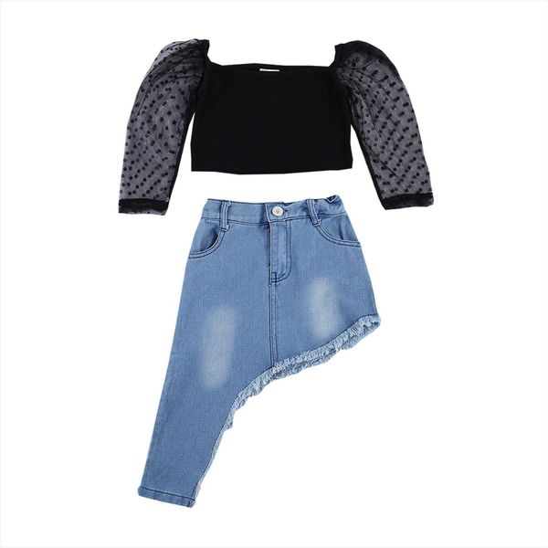 spring summer 2 6years baby girl denim skirt long sleeve polka dot printed irregular hem half dress set, White
spring summer 2 6years baby girl denim skirt long sleeve polka dot printed irregular hem half dress set, White
