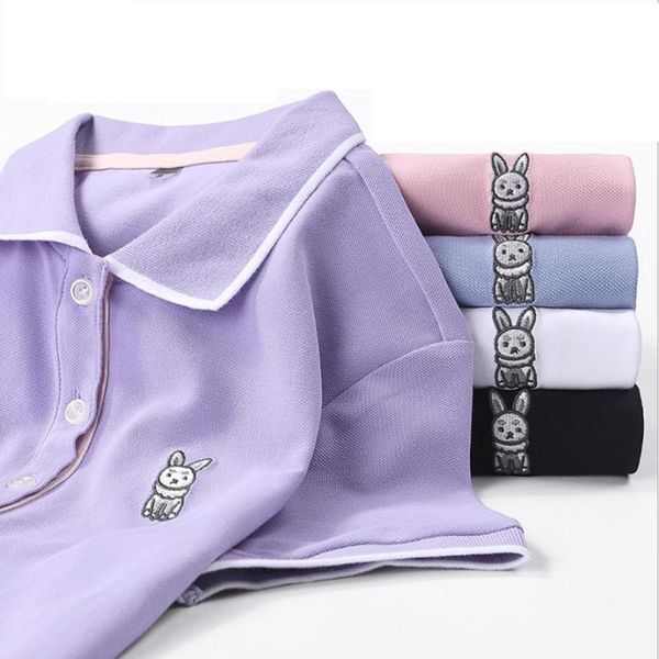 women's t-shirt women girl summer tees turn down collar short sleeve cotton female mujer embroidery rabit tshirt tunic, White
women's t-shirt women girl summer tees turn down collar short sleeve cotton female mujer embroidery rabit tshirt tunic, White