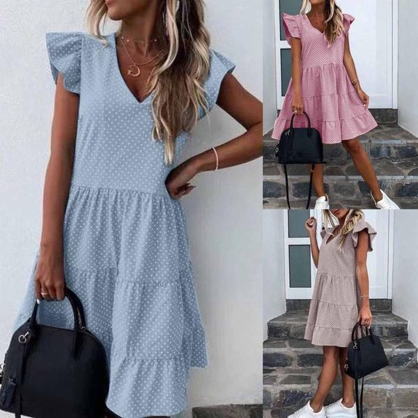 casual dresses 2021 summer polka dot dress women plus size v neck mini solid loose thin beach party cupcake female vestidos, Black;gray
casual dresses 2021 summer polka dot dress women plus size v neck mini solid loose thin beach party cupcake female vestidos, Black;gray