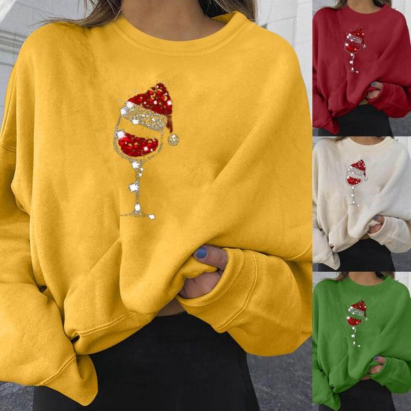 women's hoodies & sweatshirts christmas o-neck casual wine glass printing long sleeve printed ladies sweatshirts#30, Black
women's hoodies & sweatshirts christmas o-neck casual wine glass printing long sleeve printed ladies sweatshirts#30, Black