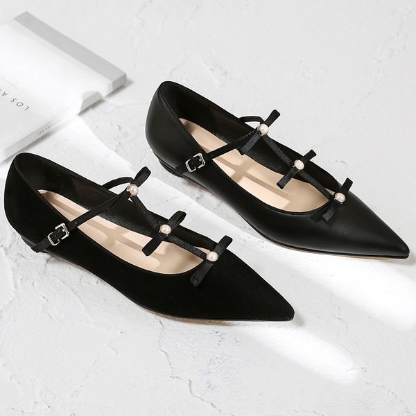 2019 Spring new womens genuine t-strap flats mary jane ballerinas flats pointed toe leisure soft comfort beading bow tie shoesDress Shoes, Black sheep skin
2019 Spring new womens genuine t-strap flats mary jane ballerinas flats pointed toe leisure soft comfort beading bow tie shoesDress Shoes, Black sheep skin