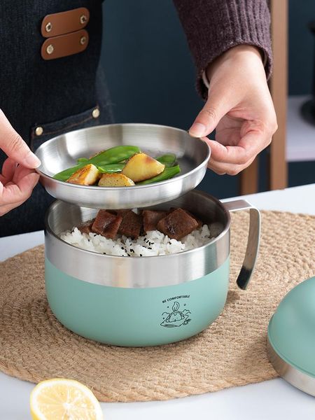 bowls 304 stainless steel instant noodle bowl elementary school lunch box dormitory portable rice with lid and handle tableware
bowls 304 stainless steel instant noodle bowl elementary school lunch box dormitory portable rice with lid and handle tableware
