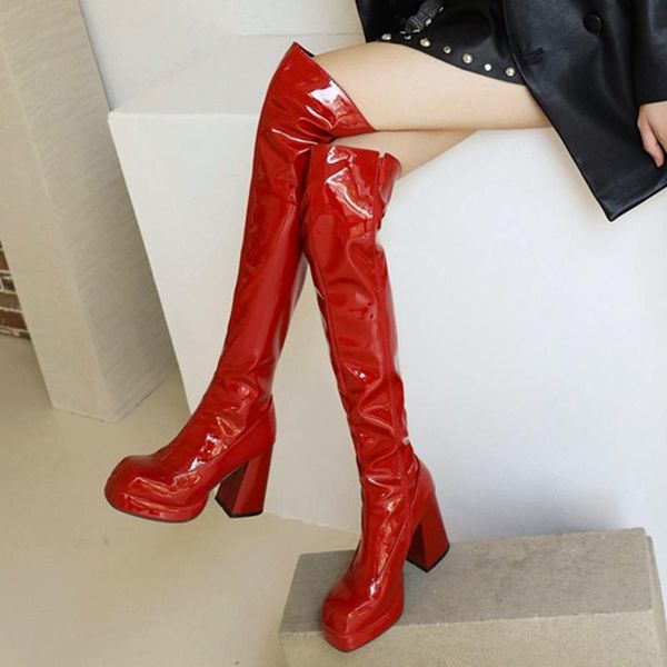 boots fashion thigh high women platform autumn winter over knee heels fetish red white shoes female large size, Black
boots fashion thigh high women platform autumn winter over knee heels fetish red white shoes female large size, Black