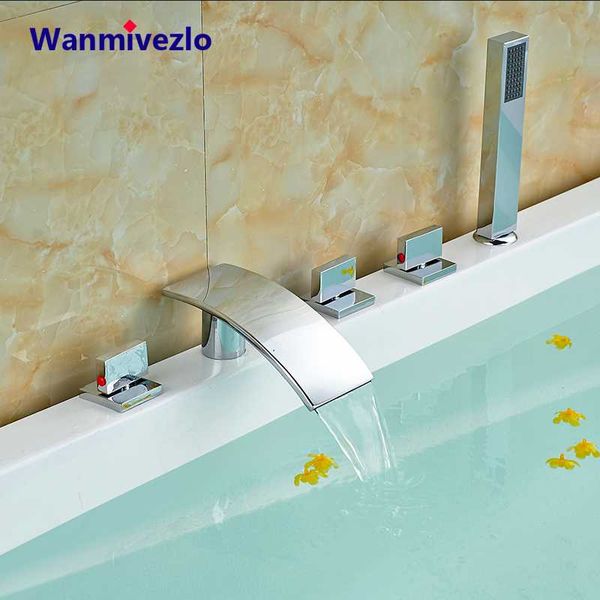 wholesale and retail sale wall-mounted roman waterfall bathroom 5 pieces bathtub faucet w / hand shower
wholesale and retail sale wall-mounted roman waterfall bathroom 5 pieces bathtub faucet w / hand shower