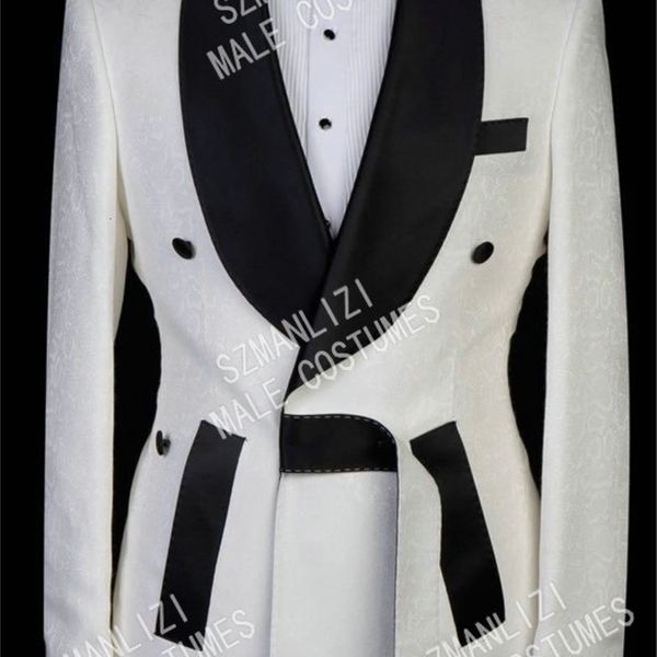 men's suits & blazers latest coat pant designs white jacquard double breasted men for wedding slim fit tailor made groom prom tuxe, White;black
men's suits & blazers latest coat pant designs white jacquard double breasted men for wedding slim fit tailor made groom prom tuxe, White;black