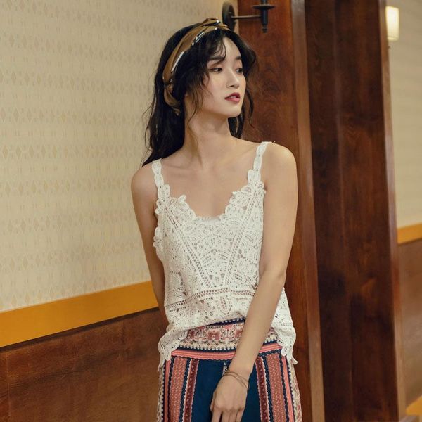 women's tanks & camis hollow out beach crop cotton boho camisole women tank halter sleeveless shirt femme clothing ed50dd, White
women's tanks & camis hollow out beach crop cotton boho camisole women tank halter sleeveless shirt femme clothing ed50dd, White