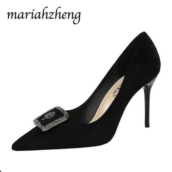 dress shoes mariahzheng 2021 high heel women's stiletto suede shallow mouth pointed metal buckle rhinestone banquet ds, Black
dress shoes mariahzheng 2021 high heel women's stiletto suede shallow mouth pointed metal buckle rhinestone banquet ds, Black