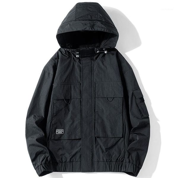 men's jackets spring and autumn loose hooded work clothes korean style trendy men, Black;brown
men's jackets spring and autumn loose hooded work clothes korean style trendy men, Black;brown