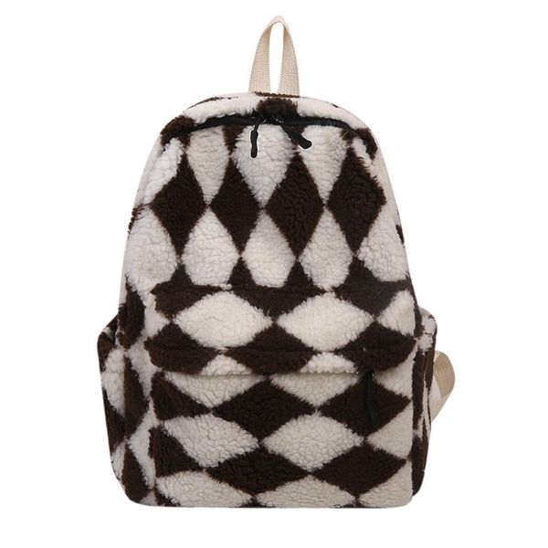 backpack autumn and winter plush shoulder bag korea edition fashionable lozenge personality trend large capacity lambswool
backpack autumn and winter plush shoulder bag korea edition fashionable lozenge personality trend large capacity lambswool