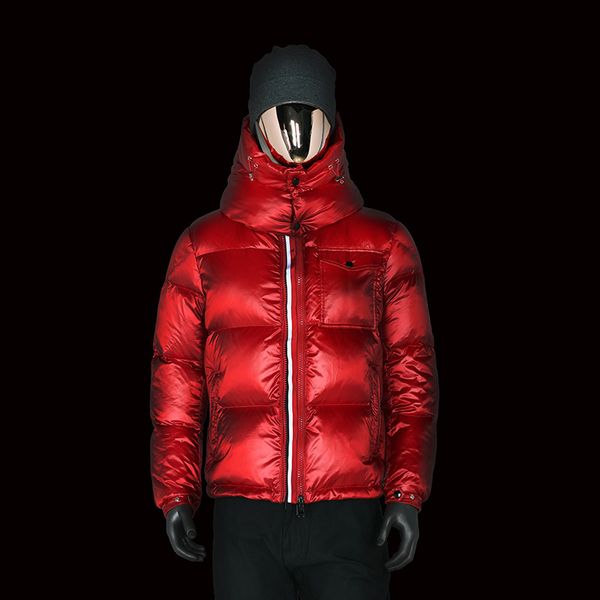 down jacket 2021 winter short men's hooded ribbon thickened sports, Black 
down jacket 2021 winter short men's hooded ribbon thickened sports, Black