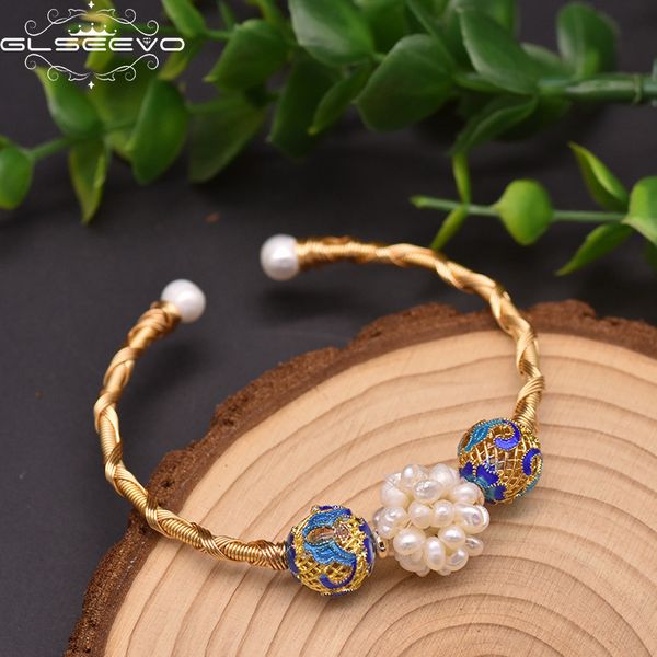 bangles bracelet glseevo cloisonne natural freshwater pearl elastic handmade women's jewelry gift, Black
bangles bracelet glseevo cloisonne natural freshwater pearl elastic handmade women's jewelry gift, Black