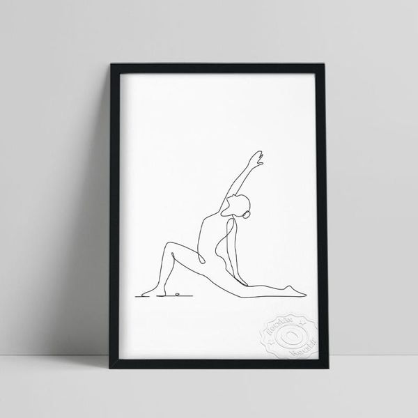 paintings yoga pose line poster, abstract wall art, female body prints black white one picture, living room decor
paintings yoga pose line poster, abstract wall art, female body prints black white one picture, living room decor