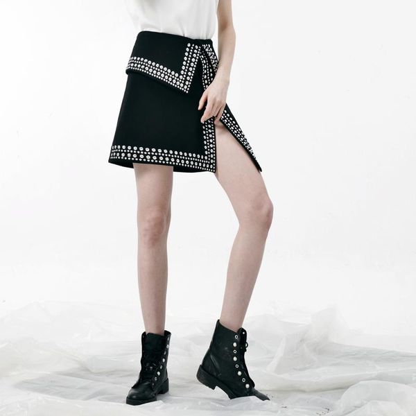 skirts johnature punk style woman short skirt 2021 spring summer opening high waist rivet sequined irregular womens, Black
skirts johnature punk style woman short skirt 2021 spring summer opening high waist rivet sequined irregular womens, Black