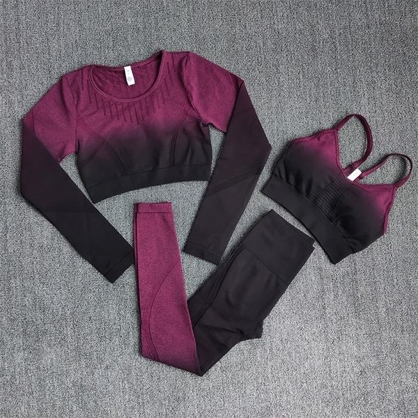 ombre women yoga set workout long sleeve crop sports bra seamless leggings gym clothing fitness sportswear sports suits 220217
ombre women yoga set workout long sleeve crop sports bra seamless leggings gym clothing fitness sportswear sports suits 220217