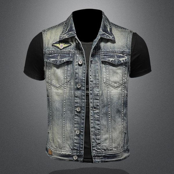 men's vests cotton denim vest men plus size 5xl waistcoat sleeveless jacket fashion ripped casual cowboy hip hop streetwear clothing, Black;white
men's vests cotton denim vest men plus size 5xl waistcoat sleeveless jacket fashion ripped casual cowboy hip hop streetwear clothing, Black;white