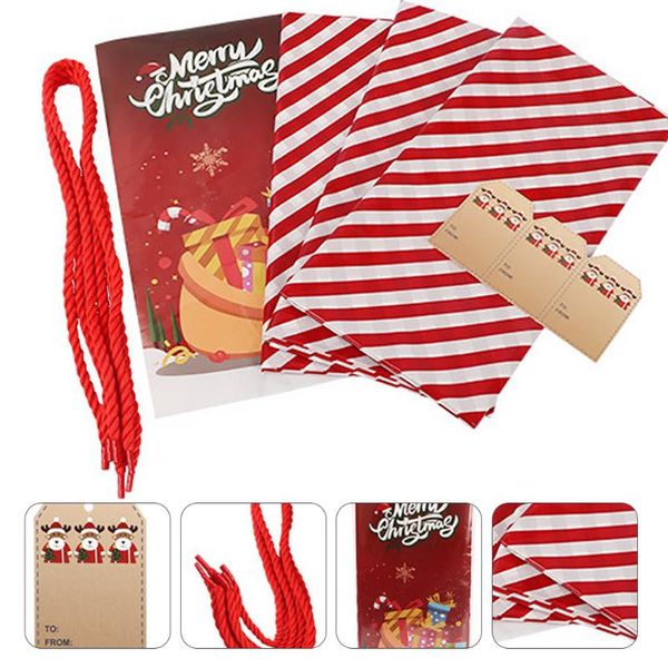 gift wrap 1 set of christmas party gifts bags food-grade packaging (red)
