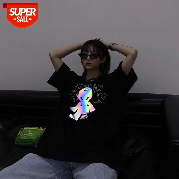 t shirt women ropa muje half sleeved oversize Causal loose bear 3D rainbow reflective printing female summer new vintage tops #XU6o, White
t shirt women ropa muje half sleeved oversize Causal loose bear 3D rainbow reflective printing female summer new vintage tops #XU6o, White