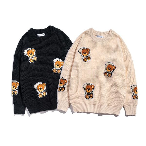 men's sweaters streetwear harajuku cartoon bear patch sweater men jumper hip hop pullover crew neck mens clothing oversize knitted, White;black
men's sweaters streetwear harajuku cartoon bear patch sweater men jumper hip hop pullover crew neck mens clothing oversize knitted, White;black