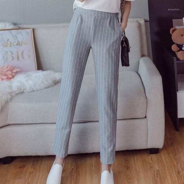 women's pants & capris casual summer autumn female fashion elastic waist stripes peneil women trousers work wear, Black;white
women's pants & capris casual summer autumn female fashion elastic waist stripes peneil women trousers work wear, Black;white