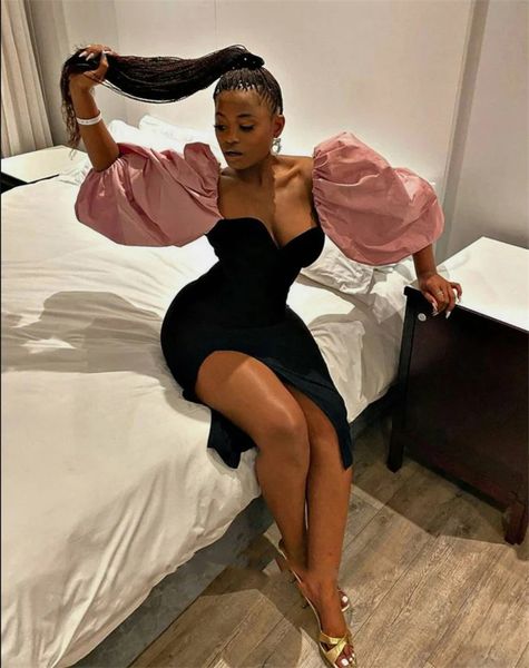 mint puff sleeves evening dresses 2022 organza cute short prom gowns, Black;red
mint puff sleeves evening dresses 2022 organza cute short prom gowns, Black;red