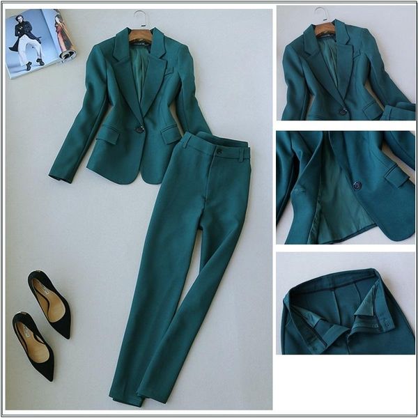 women's two piece pants women autumn elegant suit sets office lady one button blazer and fashion pencil work wear clothing set, White
women's two piece pants women autumn elegant suit sets office lady one button blazer and fashion pencil work wear clothing set, White