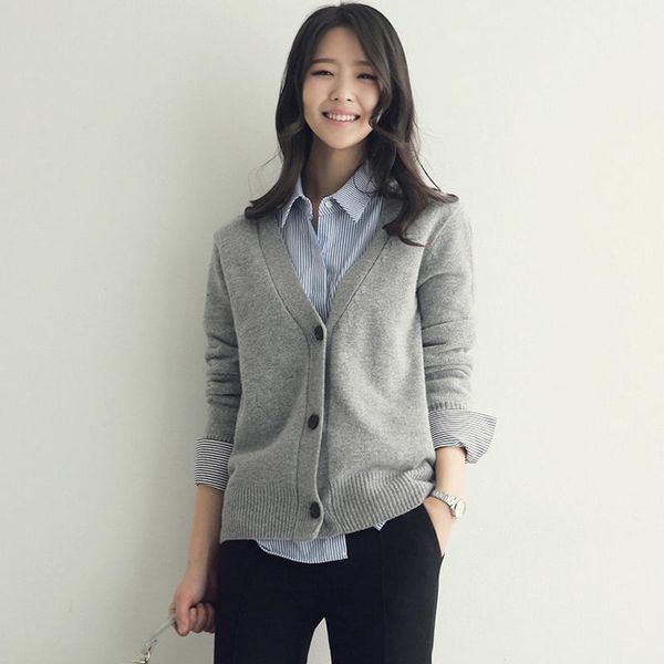 women's knits & tees deep v-neck autumn woman's knit cardigans solid long sleeve female sweater with buttons office ladies style c, White
women's knits & tees deep v-neck autumn woman's knit cardigans solid long sleeve female sweater with buttons office ladies style c, White